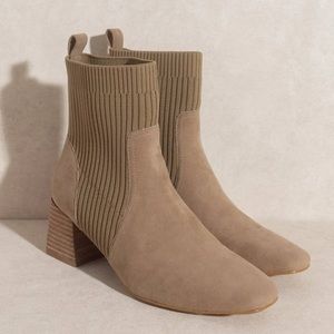 Oasis Society Geraldine Taupe Ankle Booties